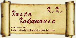Kosta Kokanović vizit kartica